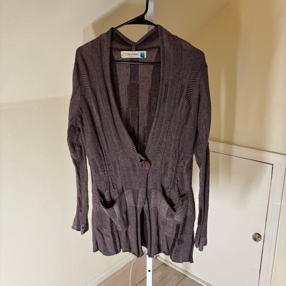 Anthropologie Sparrow EUC Women's Brown One Button Cardigan Sweater Size M - Picture 1 of 5